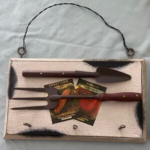 Decorative Garden Tool Wall Art with Brown Accents